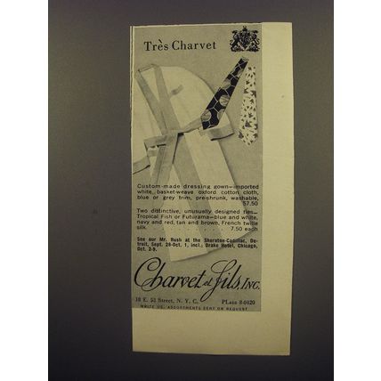 1953 Charvet et Fils Dressing Gown and Ties Advertisement