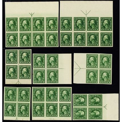 408, MNH 1¢ VF Position Multiples GREAT GROUP! - * Stuart Katz