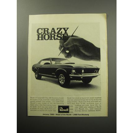 1969 Revell 69 Mustang Model Kit Ad - Crazy Horse