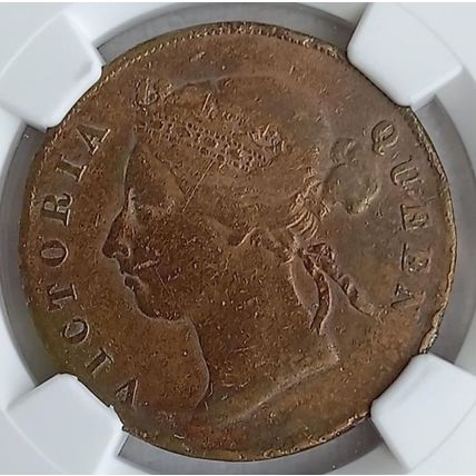 British Monarch QUEEN VICTORIA Straits Settlement 1884 1-cent bronze