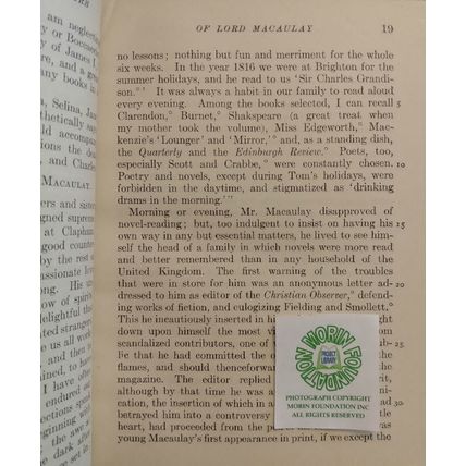 1914 RARE SELECTIONS FROM TREVELYAN'S LIFE AND LETTERS OF LORD MACAULAY