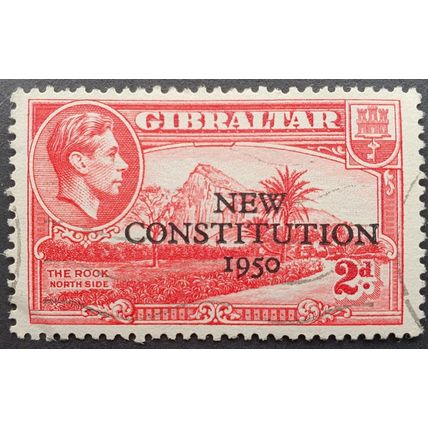 Gibraltar: 1950 2d carmine SG140 used