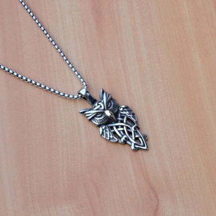 Vintage Viking Celtic Owl Necklace Stainless Steel Europe Style