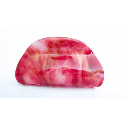 Crimson magenta red marbled glitter hair claw clip