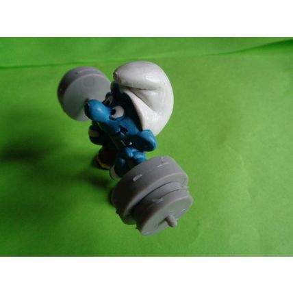 Weight lifter weight lifting smurf complete with weights