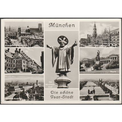 Die Schöne Isar-Stadt, München, 1957 - Lengauer Foto-AK