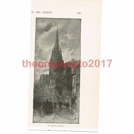 St Marys, Oxford , Book Illustration, c1891