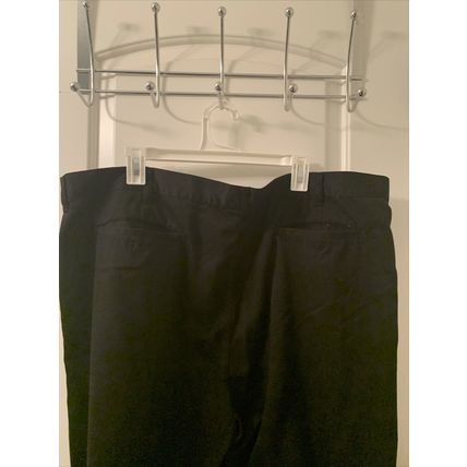Carolina Bay Men's Black Pleated Front Casual Dress Pants Pockets Size 46x32