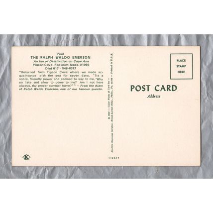 Pool - THE RALPH WALDO EMERSON.... - Postally Unused - Aladdin Business Service