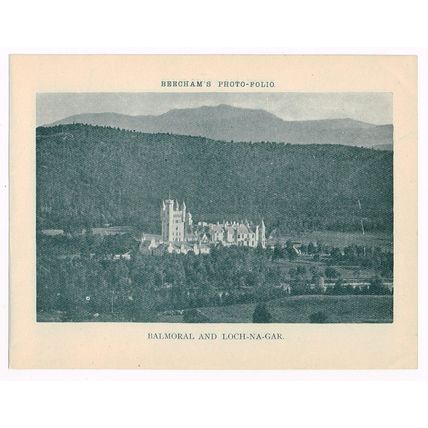 Balmoral And Lochnagar Balmoral From River Dee 1900 Antique Print Picture