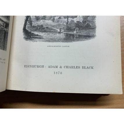 RARE* 1870 SIR WALTER SCOTT "KENILWORTH" FICTION ANTIQUE BOOK (P4)