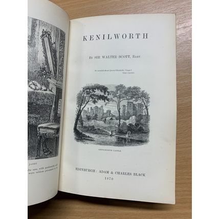 RARE* 1870 SIR WALTER SCOTT "KENILWORTH" FICTION ANTIQUE BOOK (P4)
