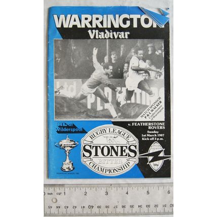 1987 programme Warrington v. Featherstone Rovers