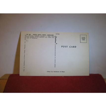 STOCK GHYLL FORCE, AMBLESIDE, LAKE DISTRICT unused postcard Sanderson & Dixon =