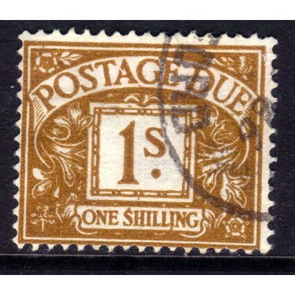 GB 1960 QE2 1/-d Ochre Postage Due Used SG D64 Wmk 179 ( G1476 )