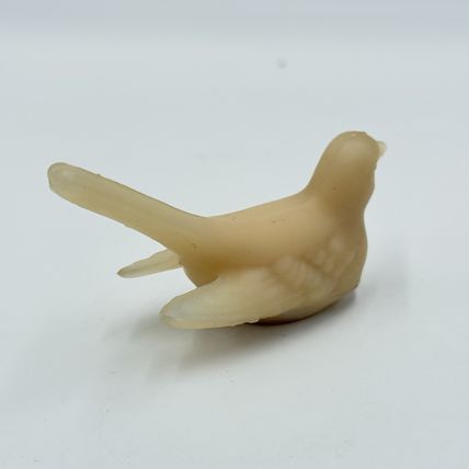 Westmoreland Art Glass Frosted Beige Bird Figurine 1.5”x3” Vintage America
