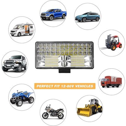 HUSUKU Led Work Light for Truck, 9 Inch 12-80V 84LED 32000Lm 250W Spot & Flood C