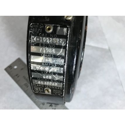 new Ward Leonard 64-1092S22,160 OHM 1.94-0.97A 600V Type M Plate Rheostat 71986