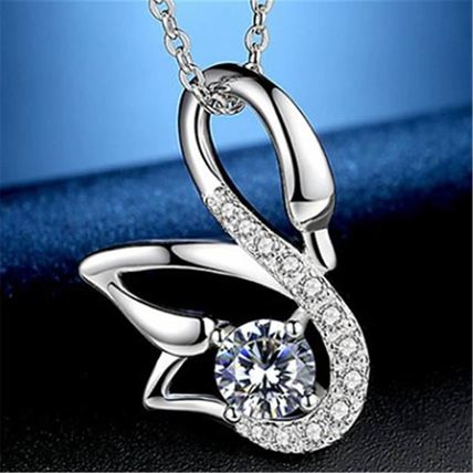 Swan Necklace Silver Plated Clavicle Chain Pendant