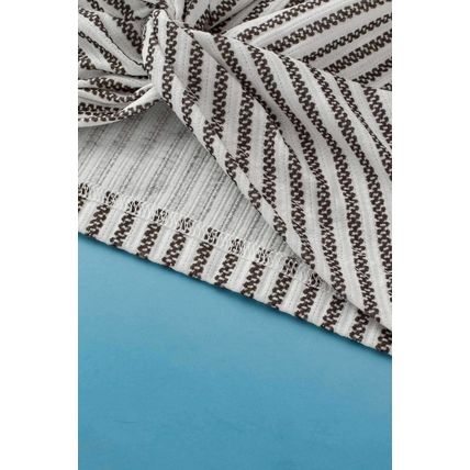 Gray Striped Cutout Twist Front Tank Top