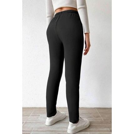 Black Thermal Lined Drawstring High Waist Leggings