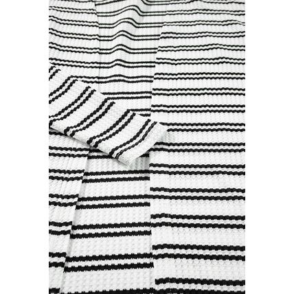 Black Stripe Print Open Front Duster Cardigan