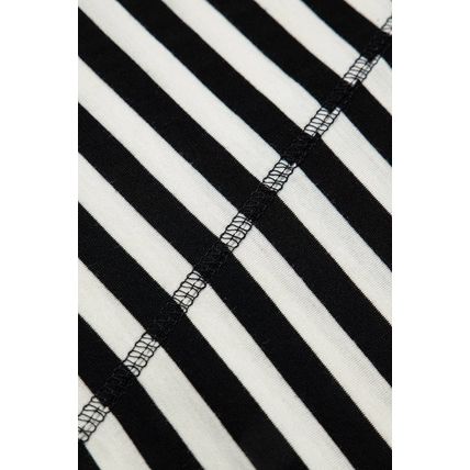 Black Stripe Batwing Sleeve Crewneck Oversized Top