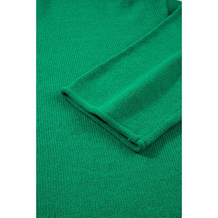 Bright Green Solid Color Knit Button Drop Shoulder Sweater Cardigan