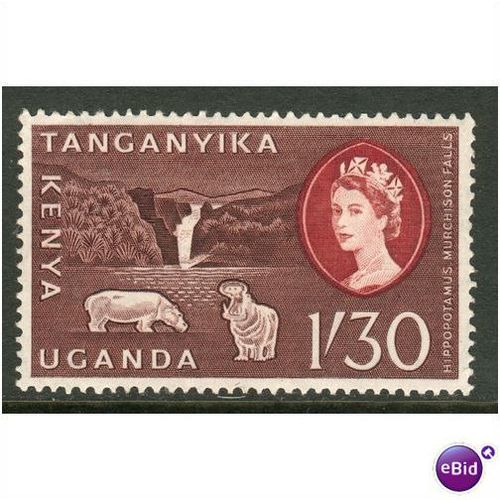 KUT stamps 1960 - SG 193 - Murchison Falls and Hippos 1'30 MH