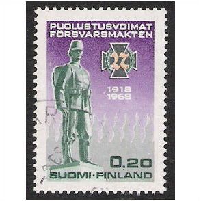 Mi 644: 20 p. 50th Anniversary of the National Defence Forces: Jager Statue.