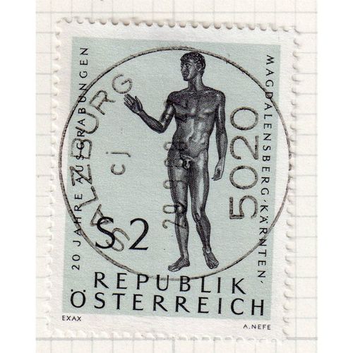 1968 AUSTRIA sg1528 2s BLACK AND PALE GREEN FINE USED (GAP1)