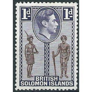 Solomon Islands 1939 SG61 1d Brown & Deep Violet Mounted Mint ... .