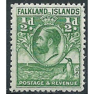 Falkland Islands 1929 SG116 1/2d Green Mounted Mint ..