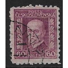 Mi 239 Wz 1 Y 7: 60 h. grey-lilac Definitive: President Masaryk.