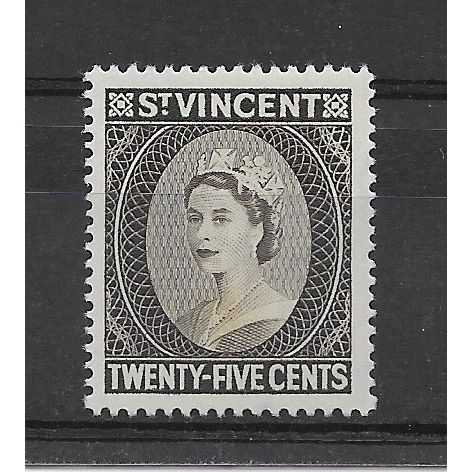 St.Vincent.SG197 25c Queen Elizabeth II (Black-Brown).Mounted Mint.July19