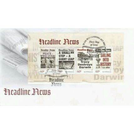 Australia Headline News 2013 Newspaper (miniature FDC)
