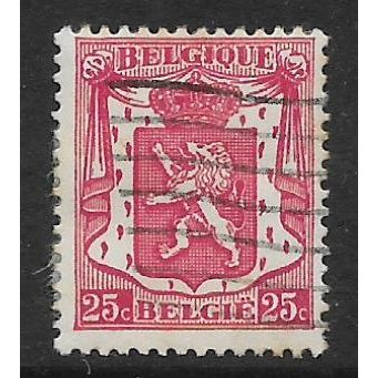 BELGIUM 1936 25c RED STATE ARMS SG 732 FINE USED