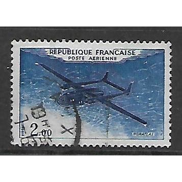 FRANCE 1960 AIR 2F PURPLE AND BLACK AIRCRAFT SG 1457 FINE USED#