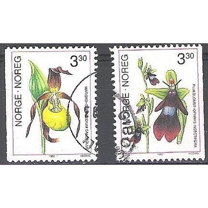 Norge 1992 Michel 1088 - 1089 O Cote (2013) 0.60 Euro Orchidées Cachet rond