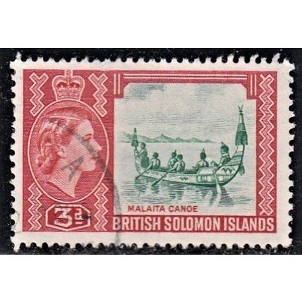 SOLOMON ISLANDS, 1956-60 3d QEII, SG 87 (Scott #94), fine used