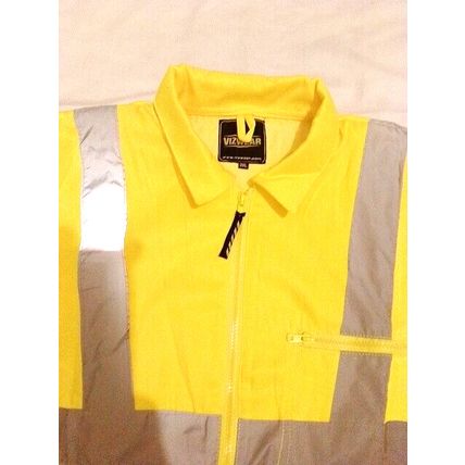 3XL Vizwear Yellow Poly Cotton Lightweight Reflective Jacket 3XL
