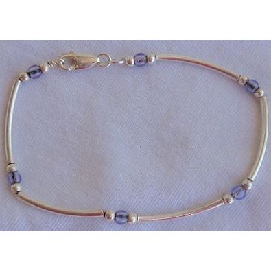 Purple blue silver bracelet