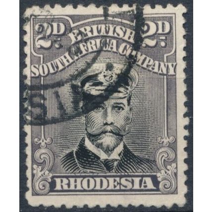 KGV Admiral: 2d Slate Purple - Rhodesia 1923 - F H - SG 292