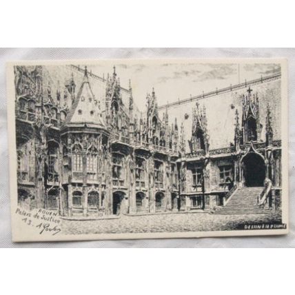 vintage postcard Rouen - Palais de Justice