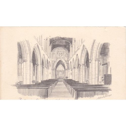Interior Crediton Church Devon Postcard (DEV72264)