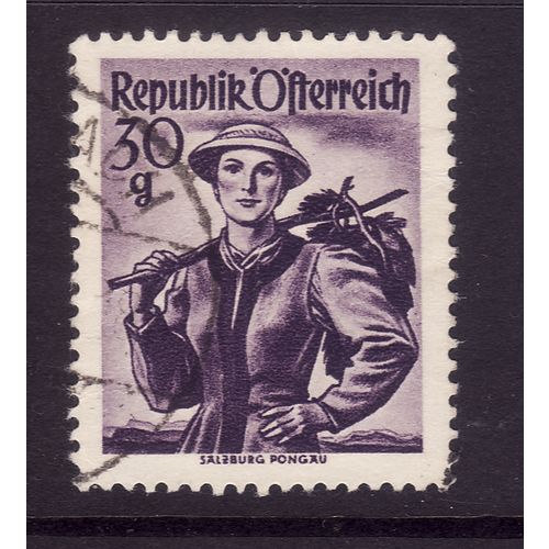 AUSTRIA 1948 PROV COSTUMES SG 1115 30G VIOLET FINE USED #4