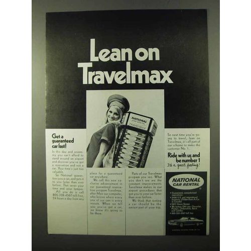 1971 National Car Rental Ad - Lean on Travelmax