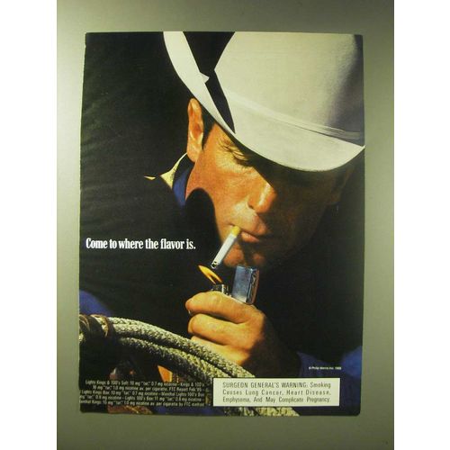 1989 Marlboro Cigarettes Ad - Come to where the flavor is