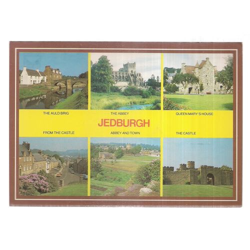 multiview,, JEDBURGH, SCOTLAND . unused vintage postcard 1988 =