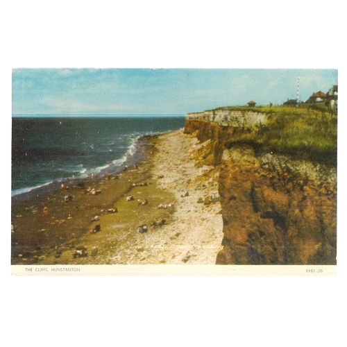 THE CLIFFS, HUNSTANTON, Norfolk. used vintage postcard 1959 postmark =